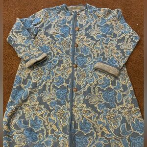 Sundance Blue and Yellow Floral Long Sweater